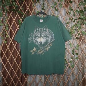 XXL - Vintage Y2K wolf head nature wildlife 1990s t-shirt